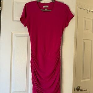 Pink Aritzia Babaton Ruched Dress Size Medium